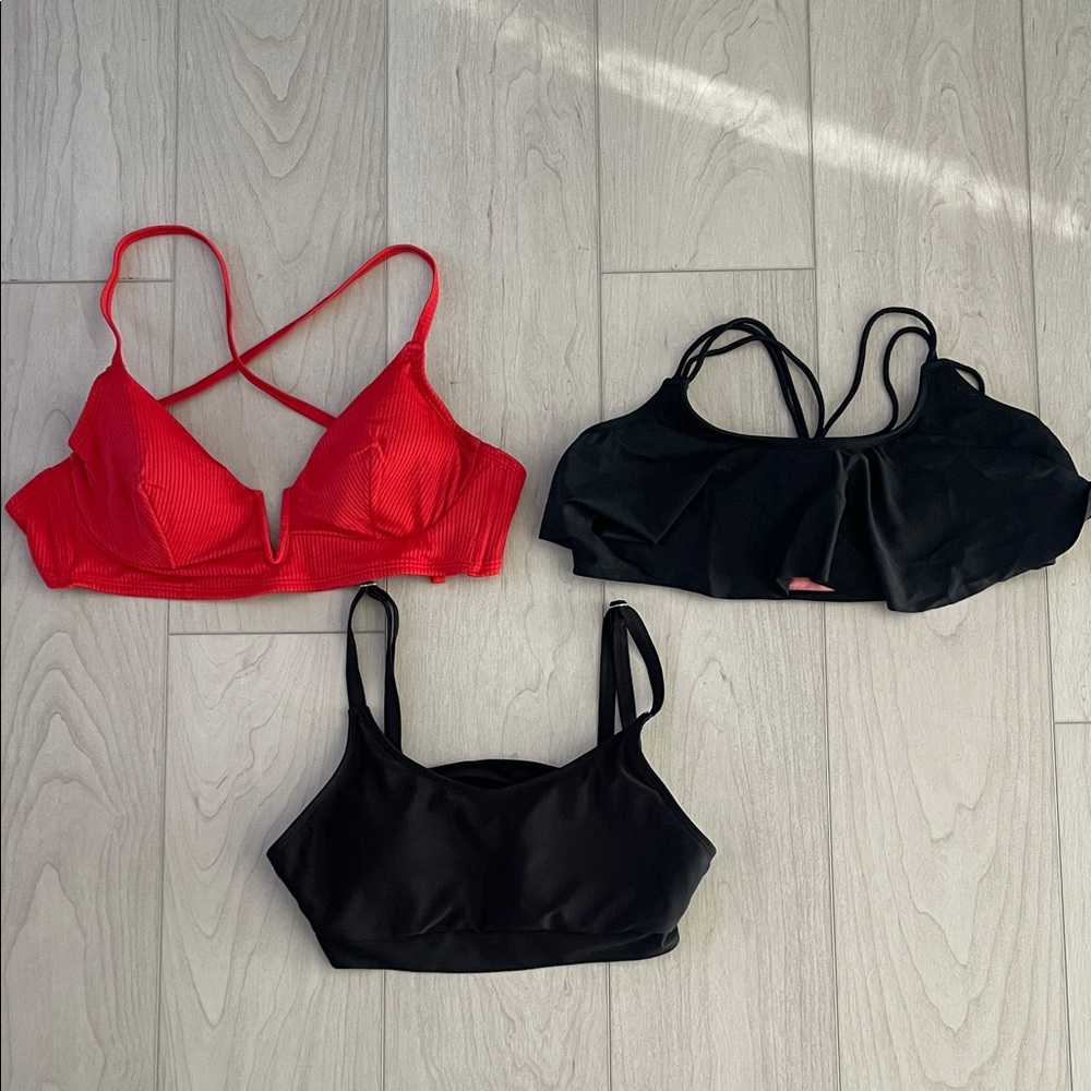 LOT OF SWIM TOPS.